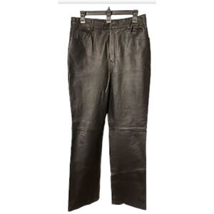 Newport News Easy Style Black Leather Pants Sz. 12 Classic 5-Pocket Style